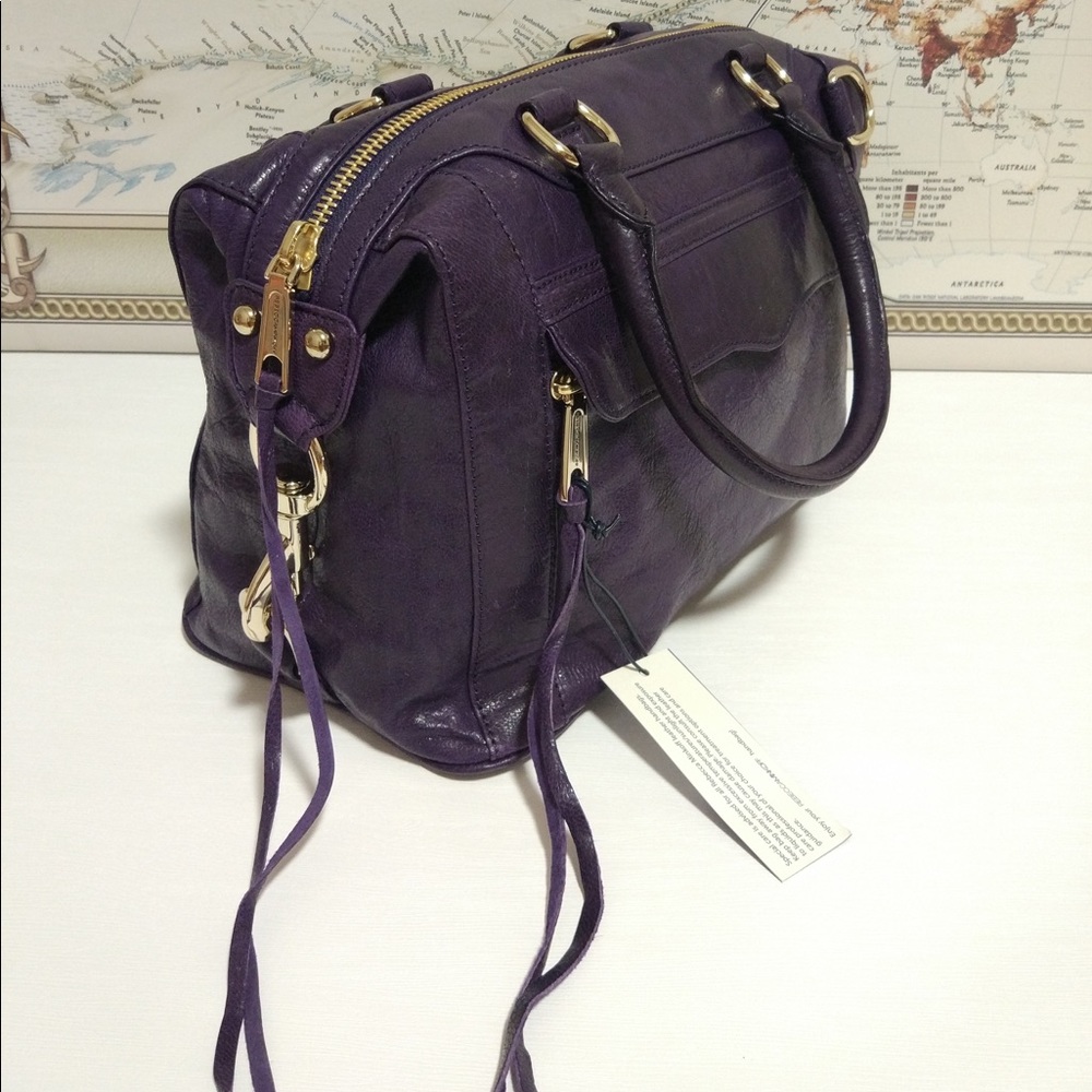 Rebecca Minkoff mab mini patent shoulder bag Grape - Picture 4 of 10